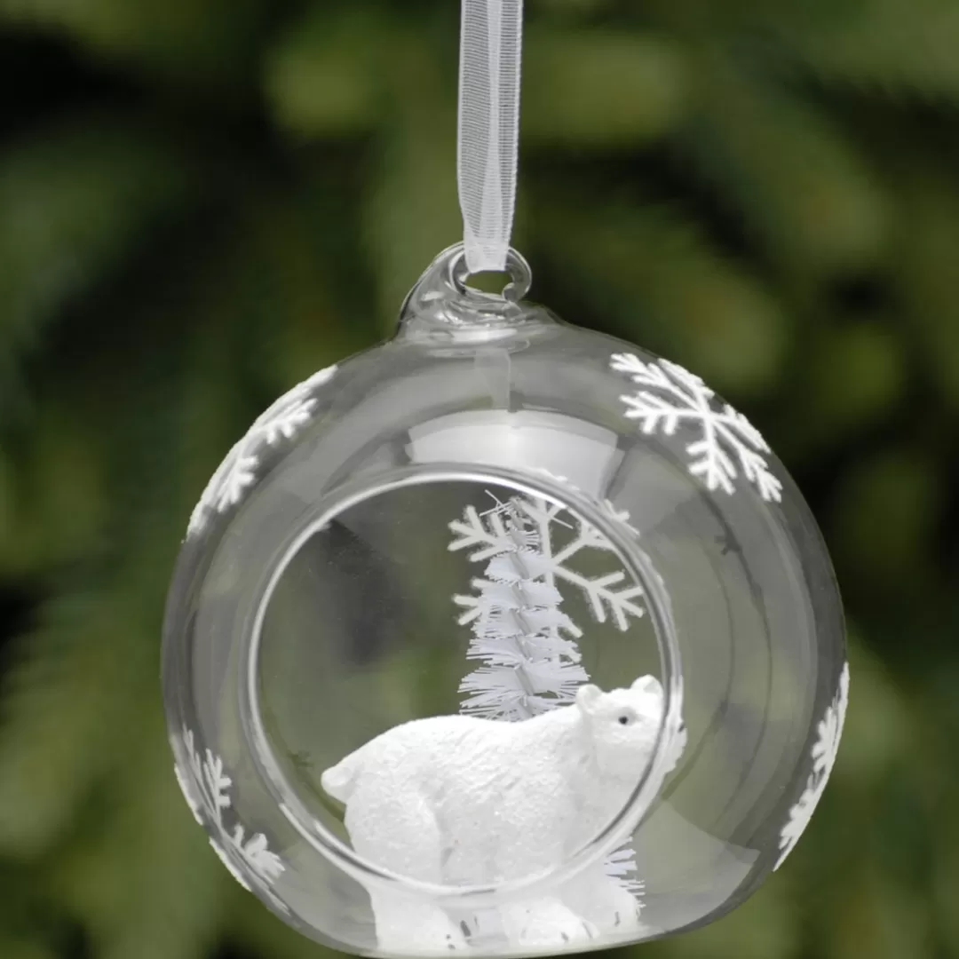 The Christmas Shop Silver & White Theme*Polar Bear Bauble