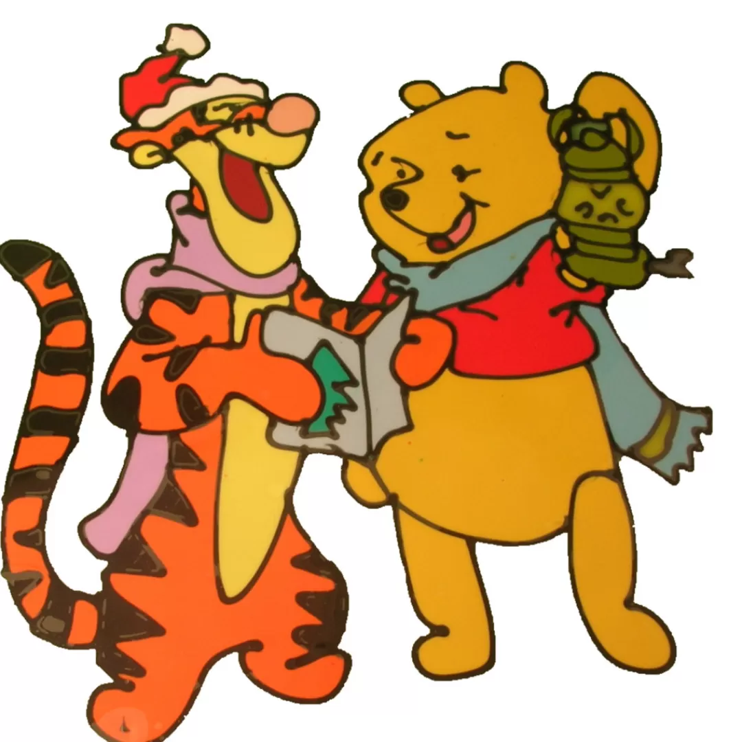 The Christmas Shop Window Clings*Pooh & Tigger Wndow Sticker