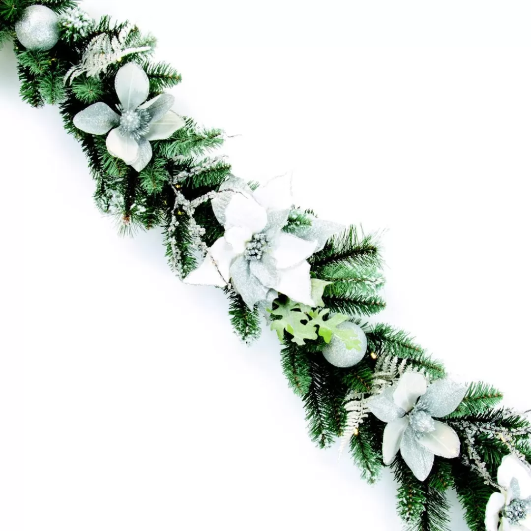 The Christmas Shop Battery Operated Lights | Garlands*Pre Lit Silver Garland