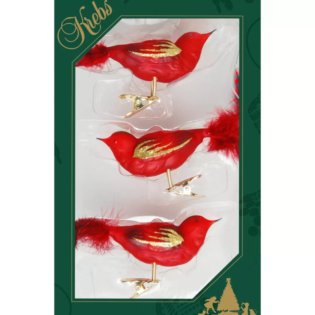 The Christmas Shop Glass | Red Theme*Red Glass Birds