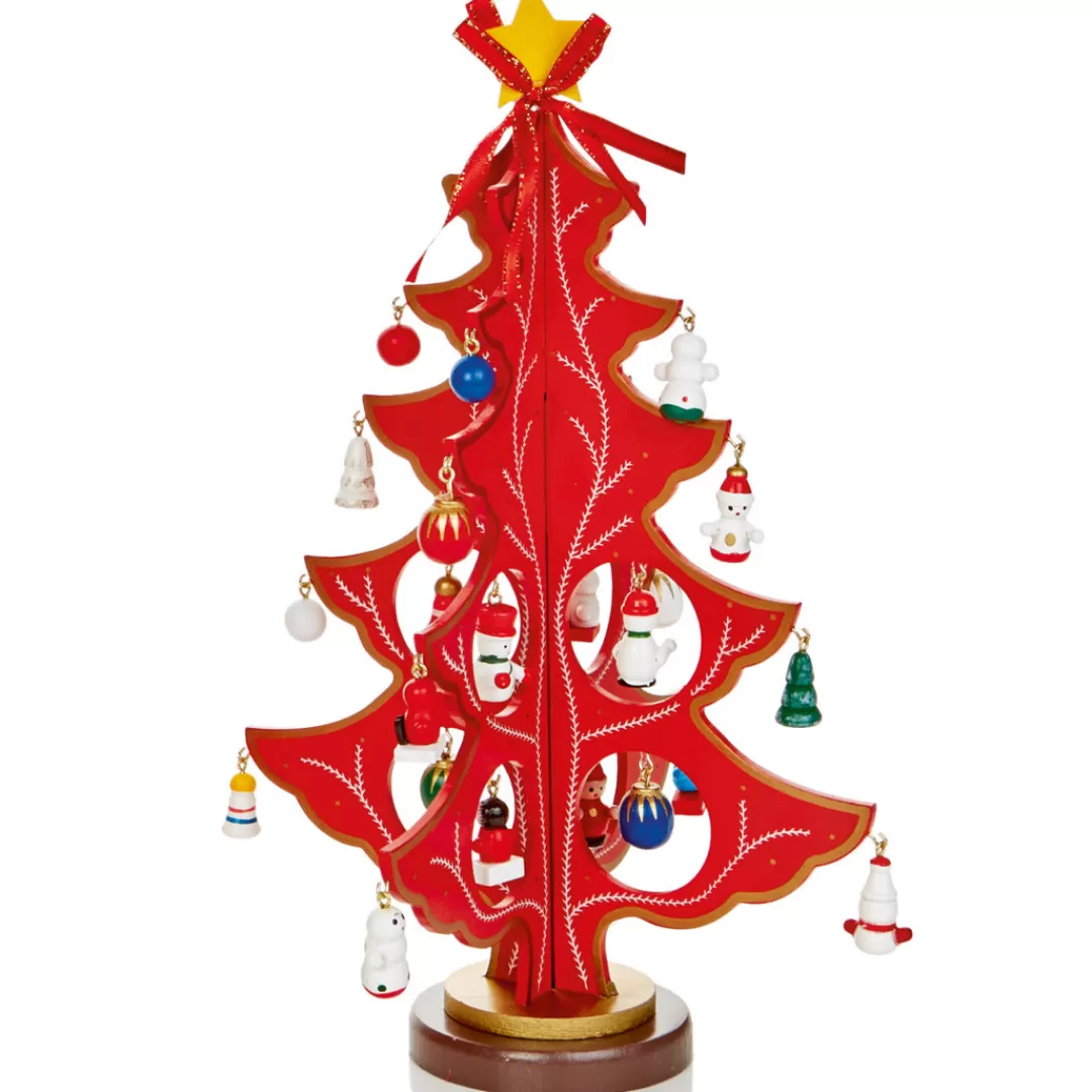 The Christmas Shop Wooden Ornaments*Red Wood Tree