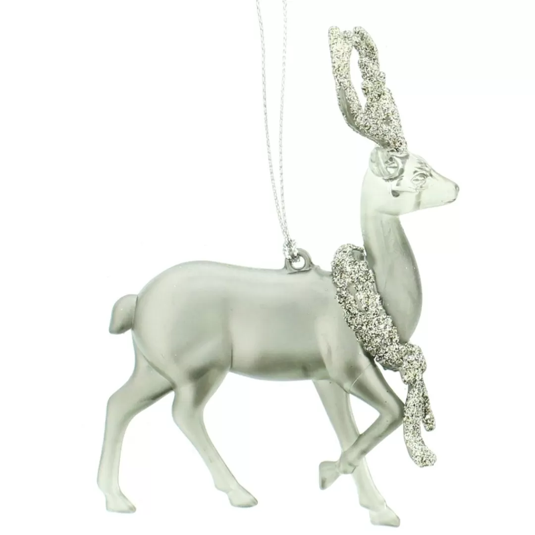 The Christmas Shop Other Colours | Silver & White Theme*Reindeer With Wreath (front)