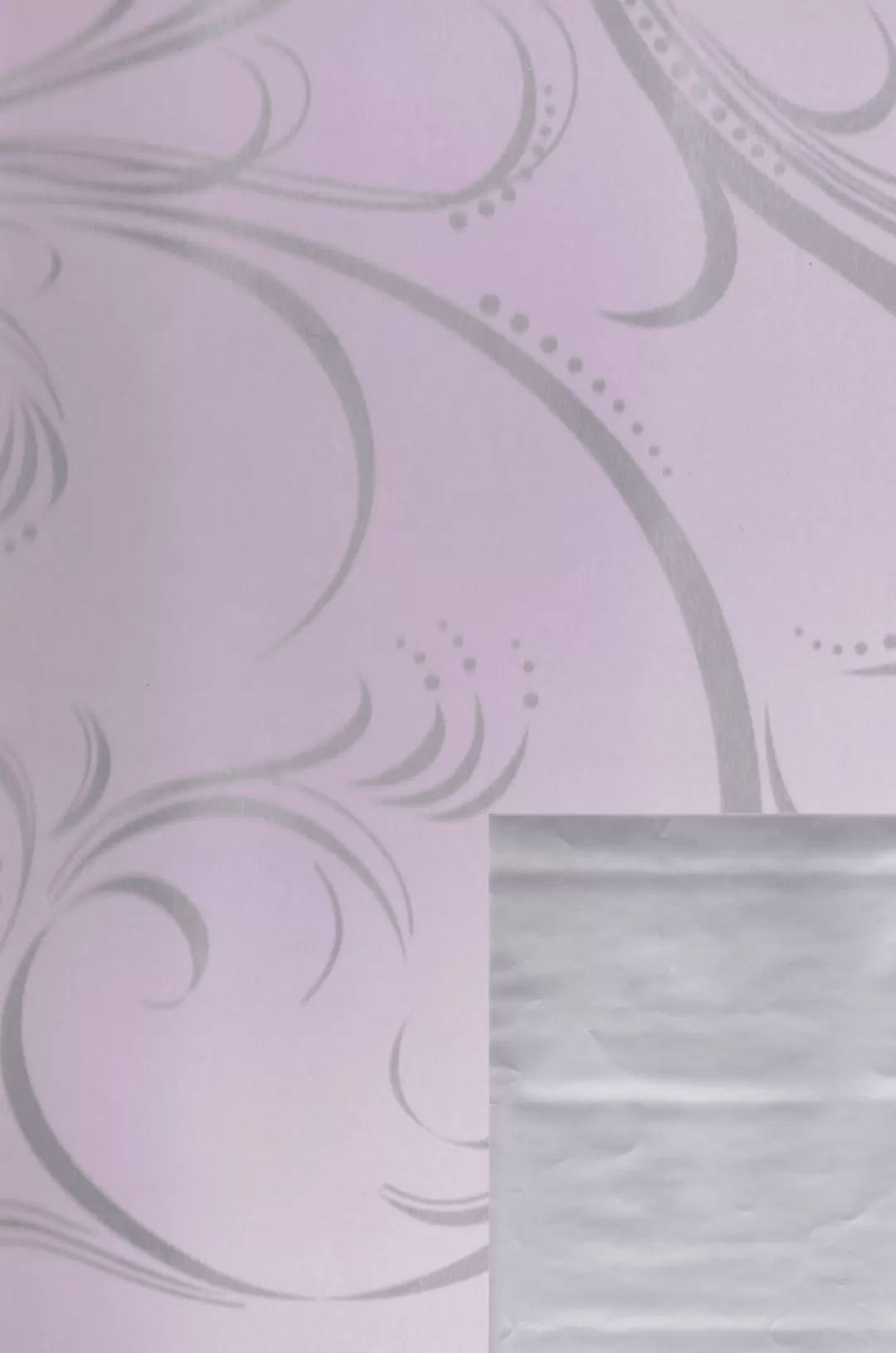 The Christmas Shop Wrap*Roll Of Wrapping Paper - Lilac With Silver Swirl