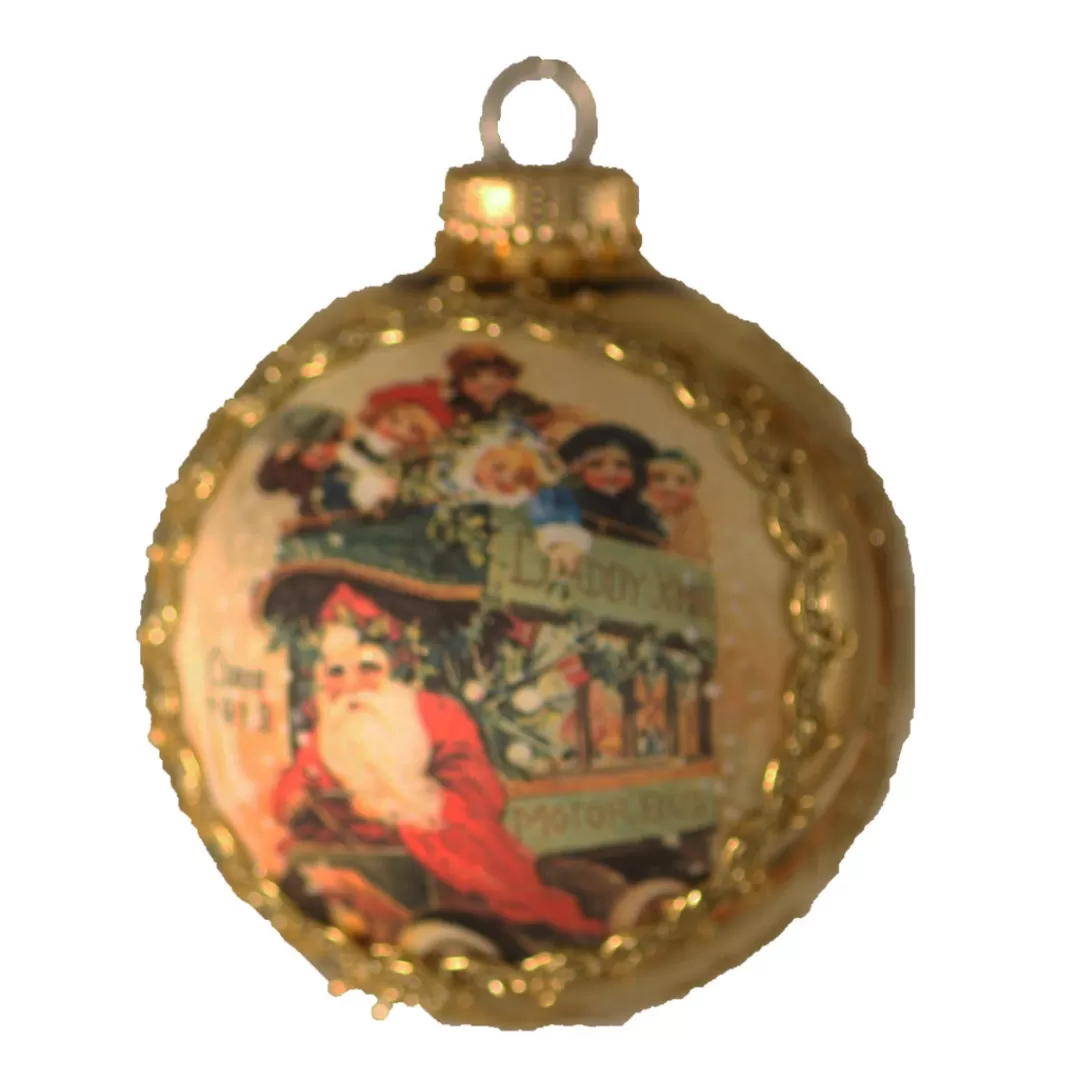 The Christmas Shop Glass | Gold Theme*Santa Bauble