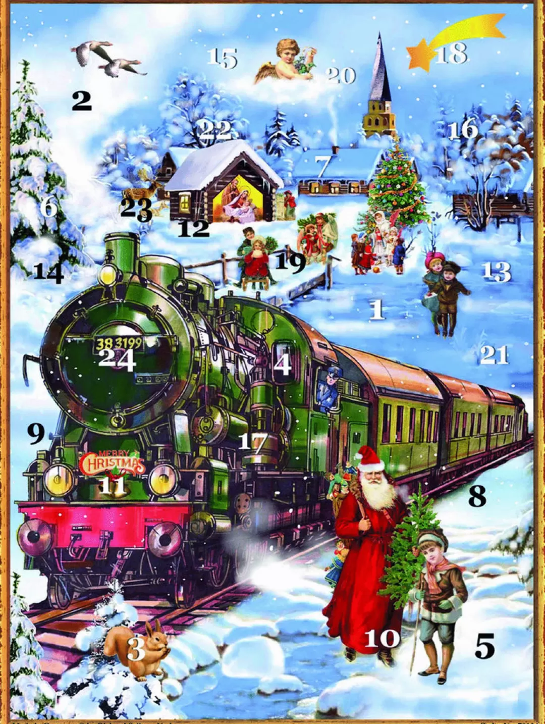 The Christmas Shop Advent Calendars - Card, Fabric And Wood*Santa Train Advent Calendar