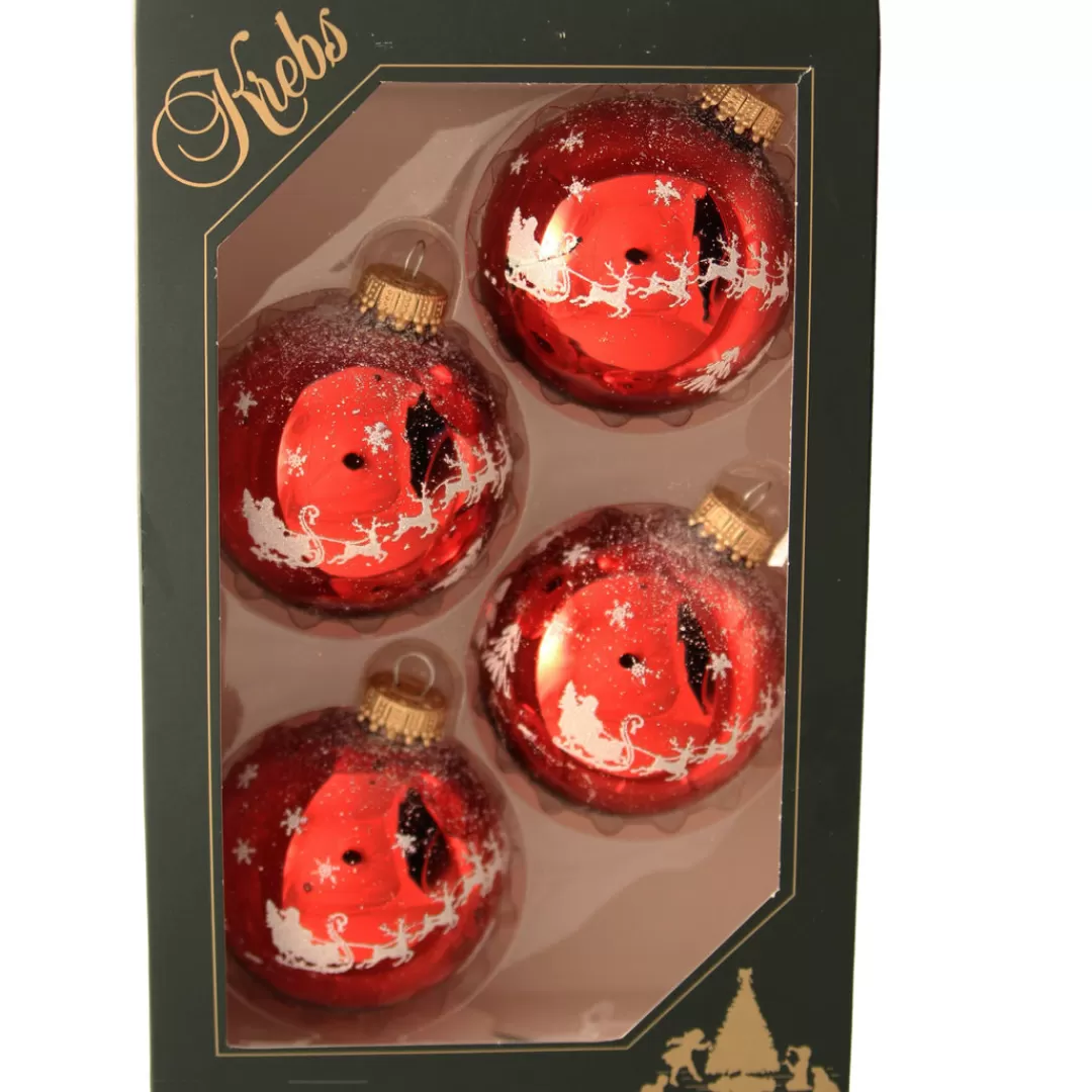 The Christmas Shop Red Theme | Glass*Santa's Sleighride Baubles