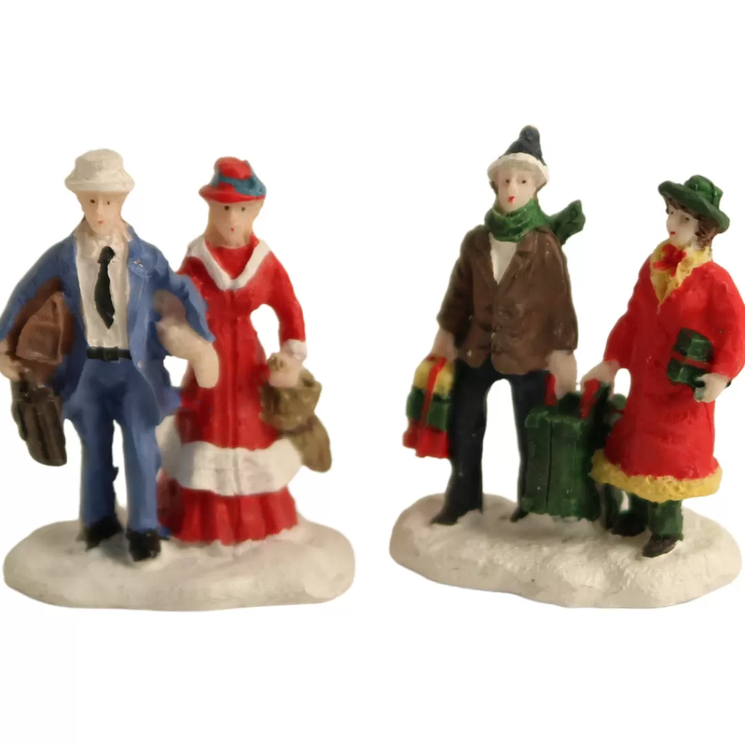 The Christmas Shop Lighted Houses | Christmas Figures*Set Of 2 Couples