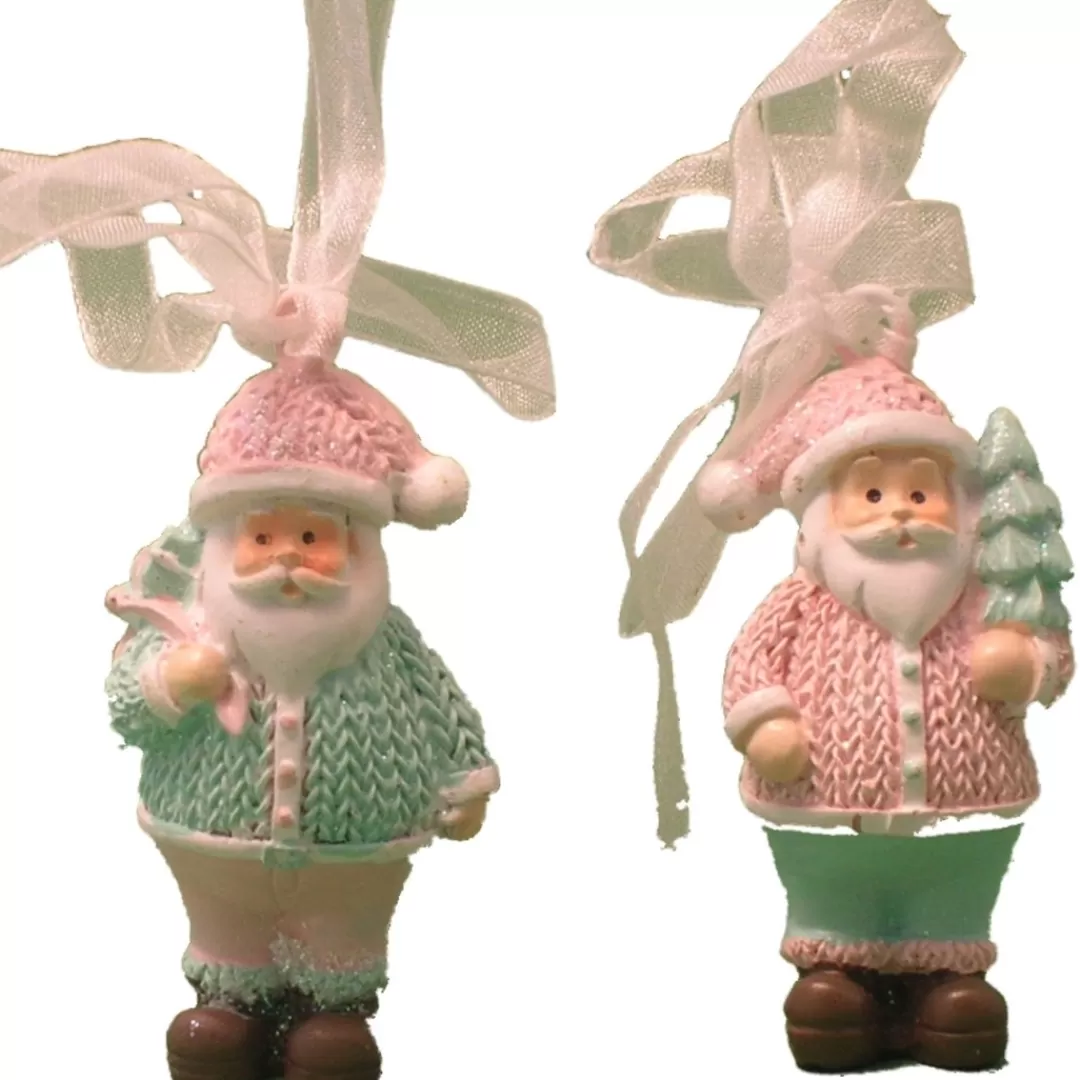 The Christmas Shop Other Colours*Set Of 2 Santa Figures