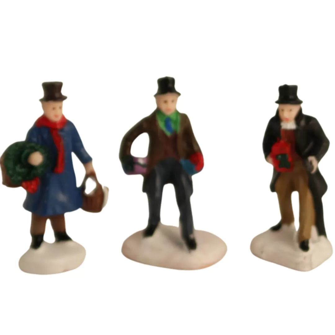 The Christmas Shop Lighted Houses | Christmas Figures*Set Of 3 Miniature Figures