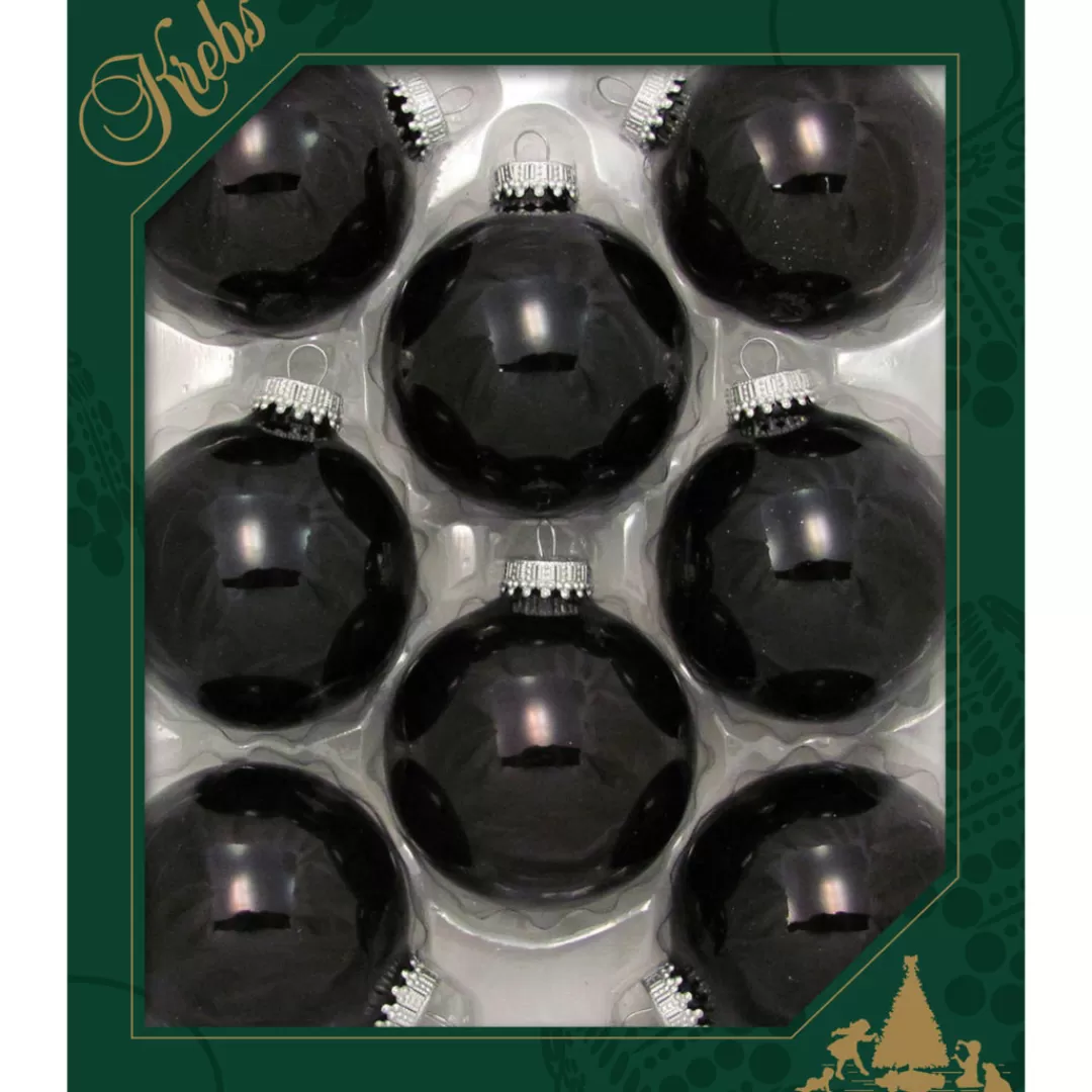 The Christmas Shop Glass*Shiny Black Glass Baubles