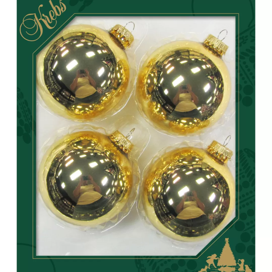 The Christmas Shop Gold Theme | Glass*Shiny Gold Baubles