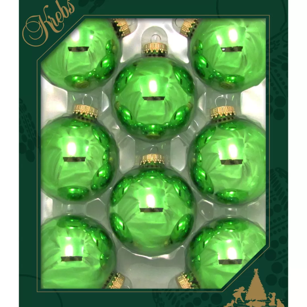 The Christmas Shop Glass*Shiny Lime Green Glass Baubles