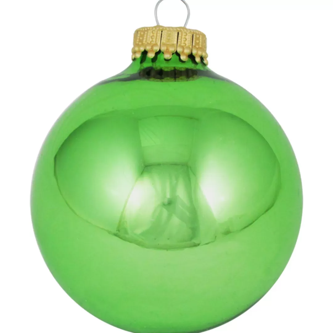 The Christmas Shop Glass*Shiny Lime Green Glass Baubles