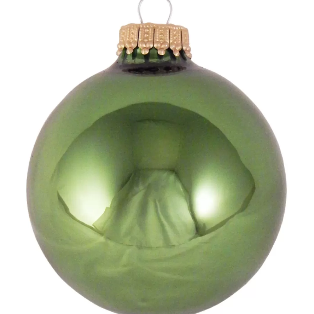 The Christmas Shop Other Colours | Glass*Shiny Mid-Green Baubles