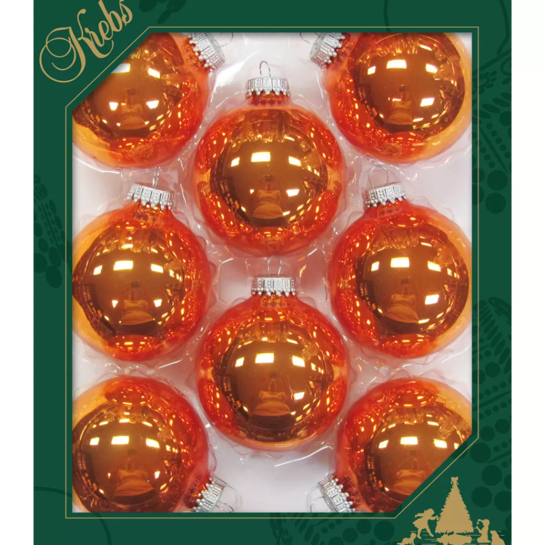 The Christmas Shop Other Colours | Glass*Shiny Orange Baubles