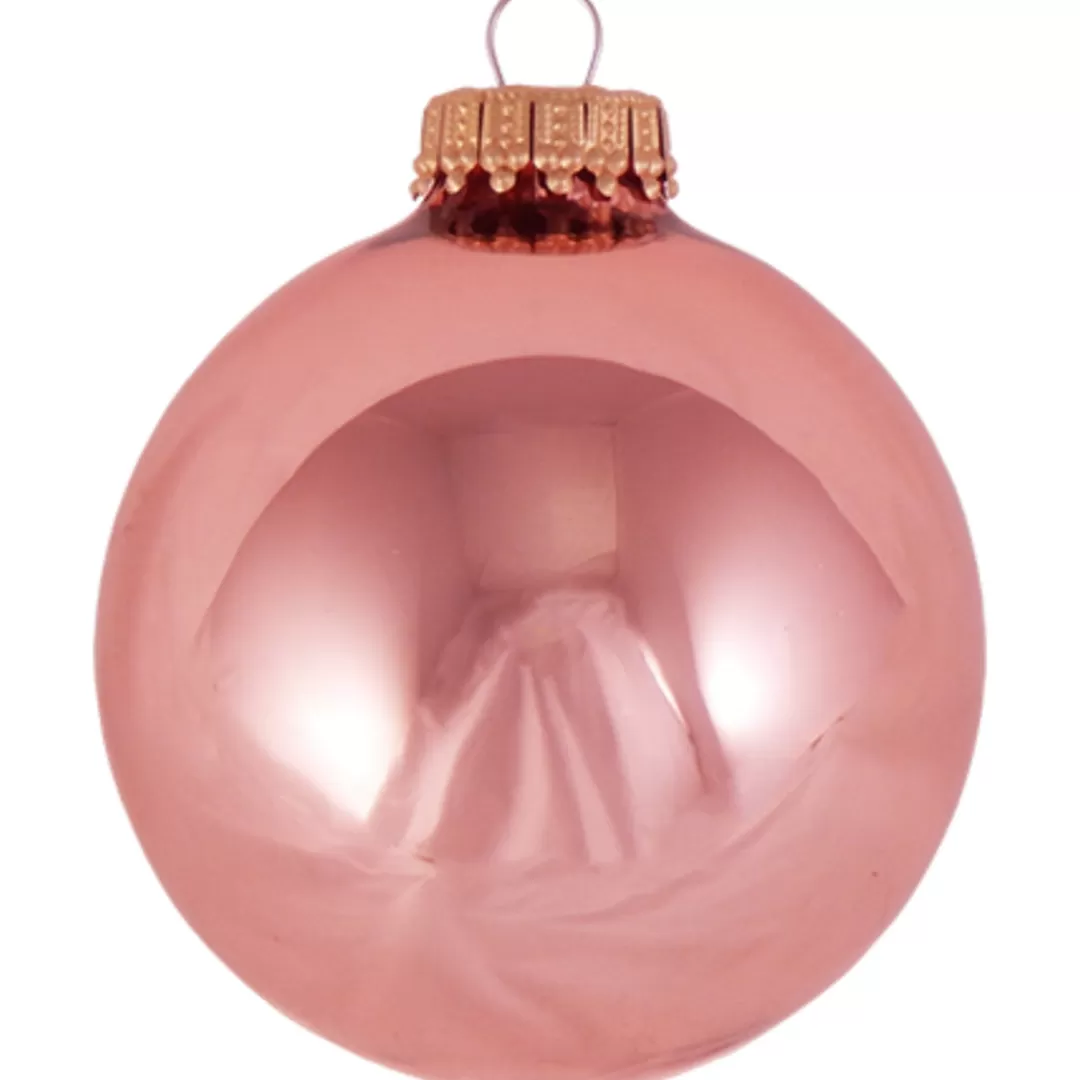 The Christmas Shop Glass*Shiny Pink Glass Baubles