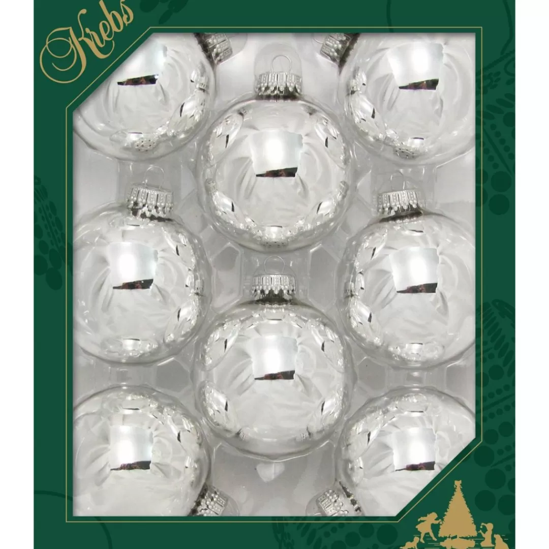 The Christmas Shop Glass | Silver & White Theme*Shiny Silver Glass Baubles