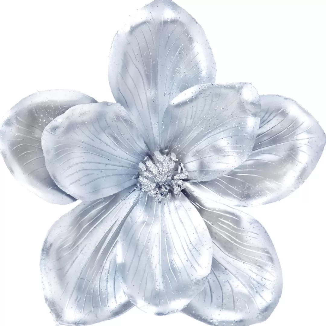 The Christmas Shop Picks & Berries | Silver & White Theme*Silver Clip-on Flower