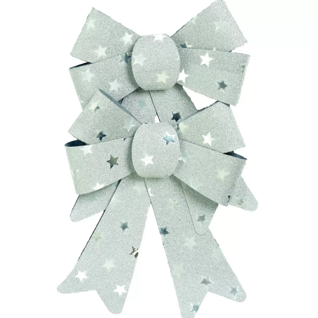 The Christmas Shop Silver & White Theme*Silver Glitter Bows