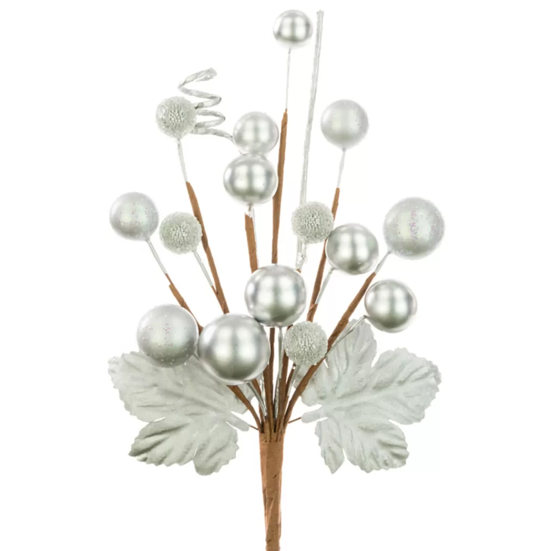 The Christmas Shop Picks & Berries | Silver & White Theme*Silver Mixed Berry Pick