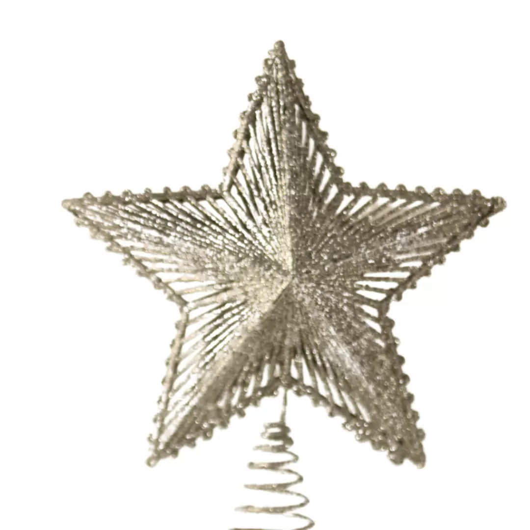 The Christmas Shop Treetop Stars | Silver & White Theme*Silver Treetop Star