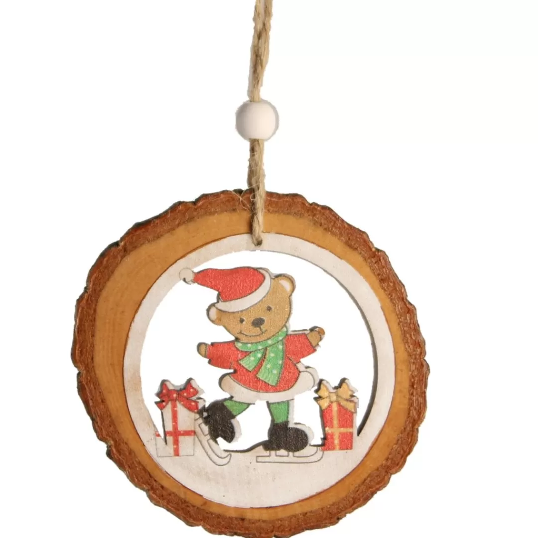 The Christmas Shop Wood | Characters*Skating Teddy In Log