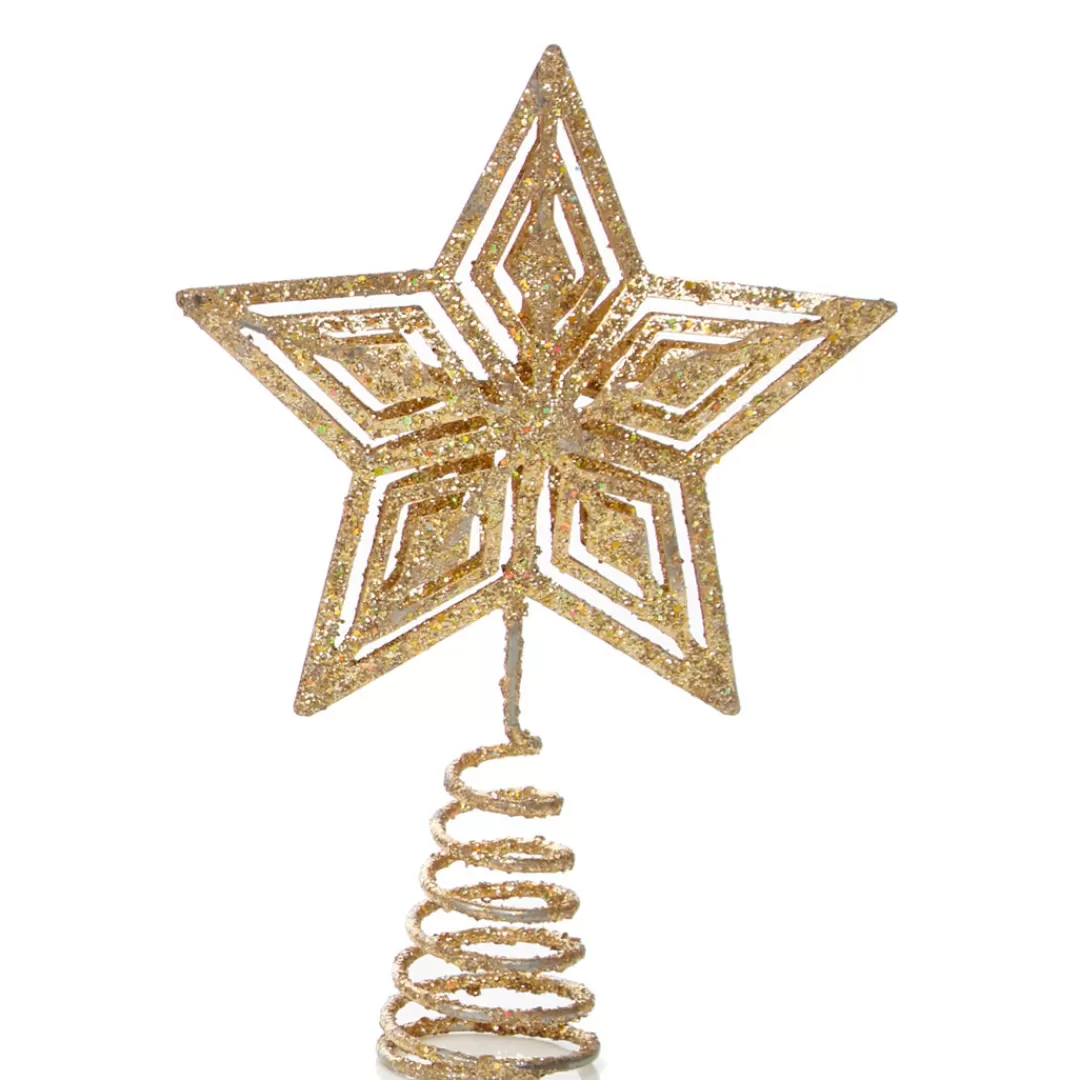 The Christmas Shop Treetop Stars | Gold Theme*Small Gold Glitter Star