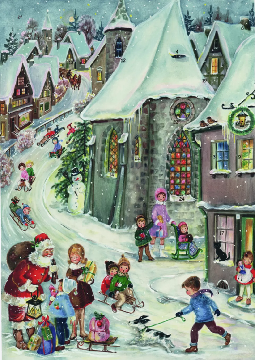 The Christmas Shop Advent Calendars - Card, Fabric And Wood*Snow Village Advent Calendar