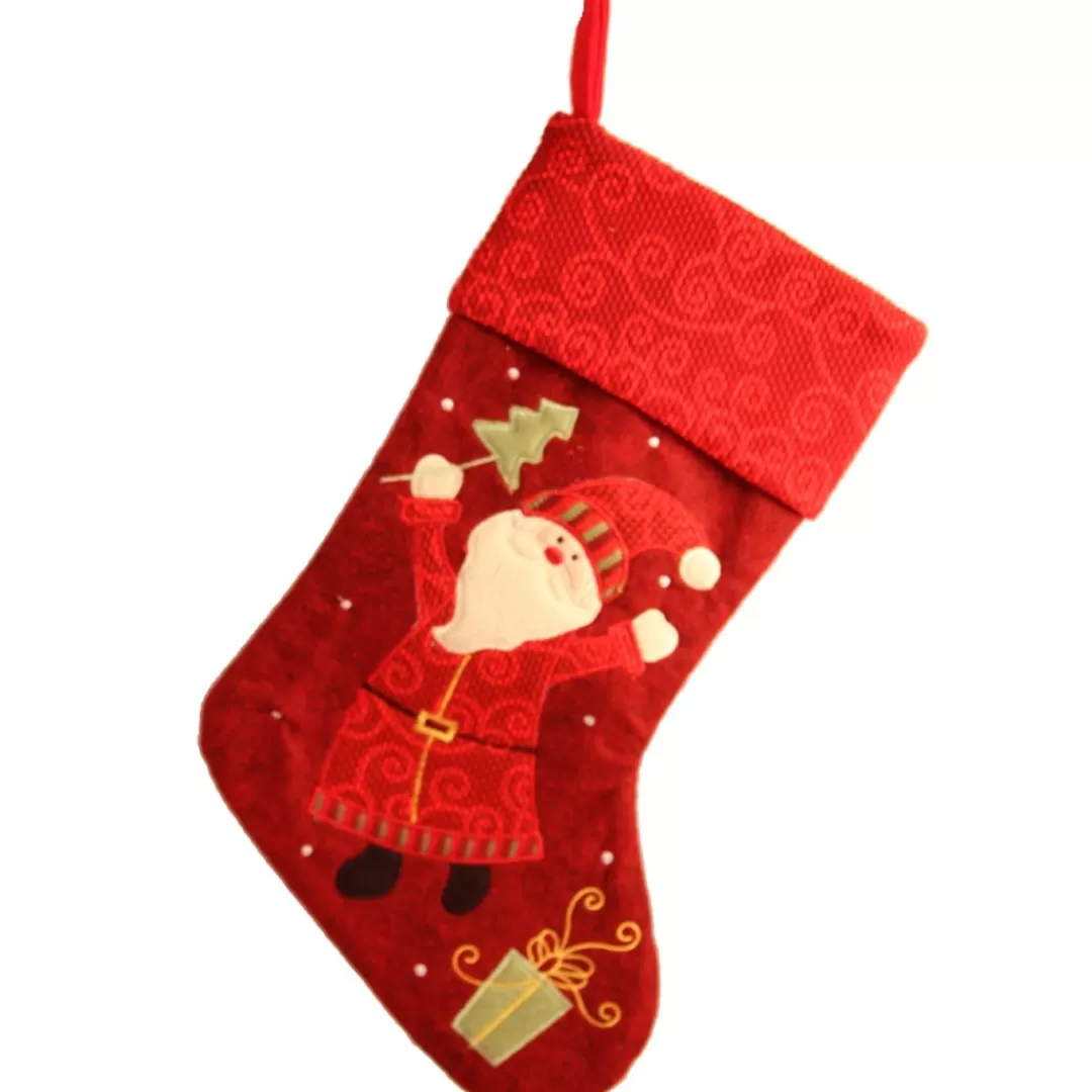 The Christmas Shop Stockings*Stocking With Santa Motif