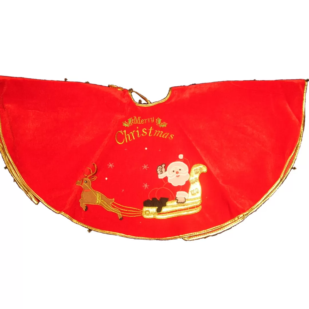 The Christmas Shop Novelties | Trees*Tree Skirt With Sleigh Motif