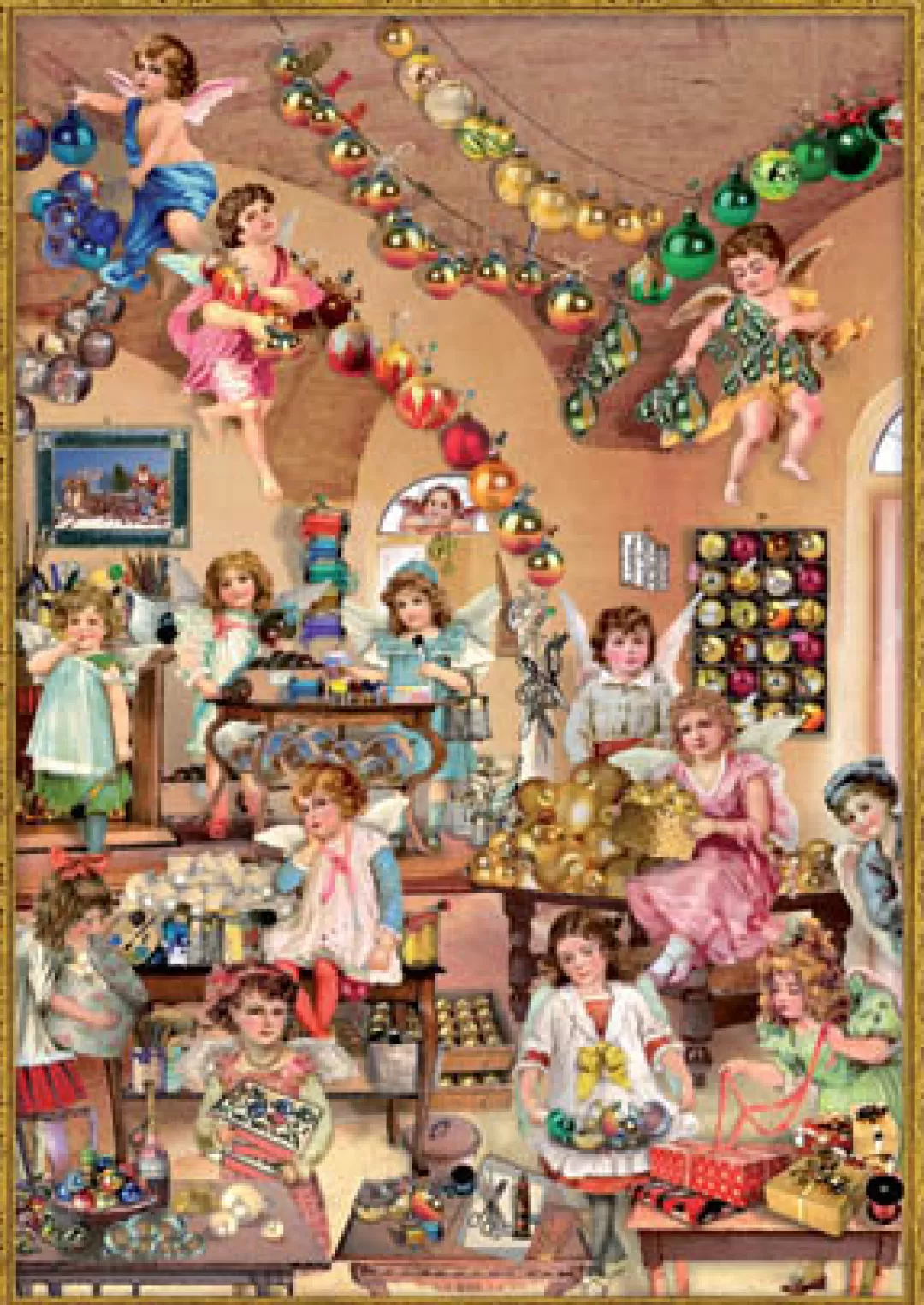 The Christmas Shop Advent Calendars - Card, Fabric And Wood*Victorian Room Scene Advent Calendar