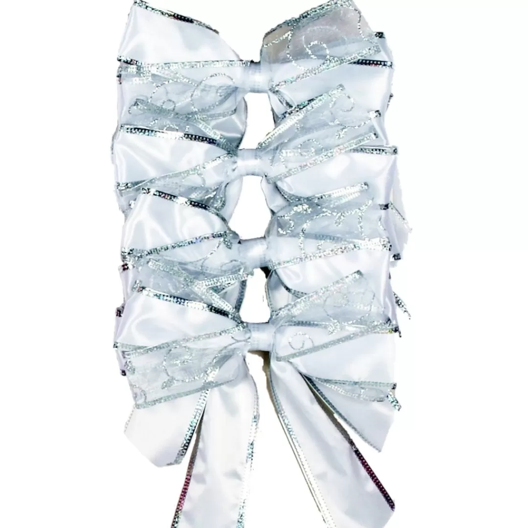 The Christmas Shop Bows | Silver & White Theme*White Christmas Tree Bows