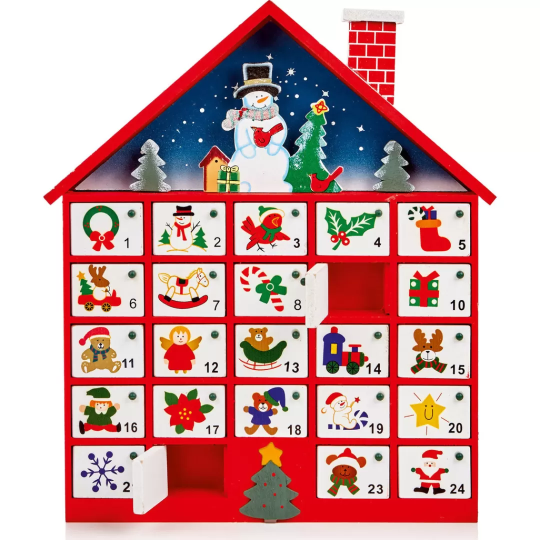 The Christmas Shop Wooden Ornaments | Advent Calendars - Card, Fabric And Wood*Wood Advent House