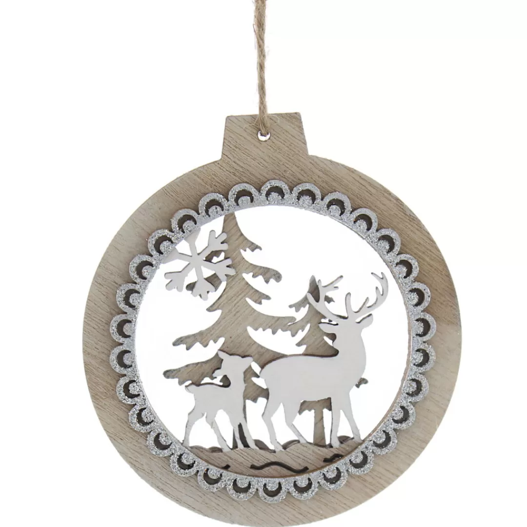 The Christmas Shop Wood | Silver & White Theme*Wood Disc