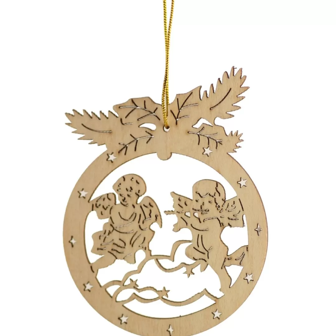 The Christmas Shop Wood*Wood Ring With Cherubs