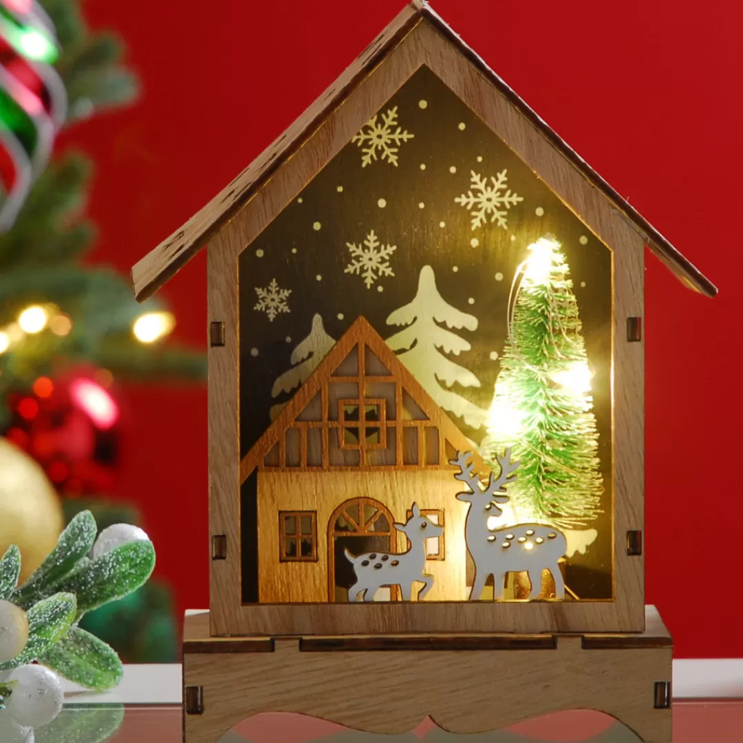 The Christmas Shop Wooden Ornaments*Wood Scene