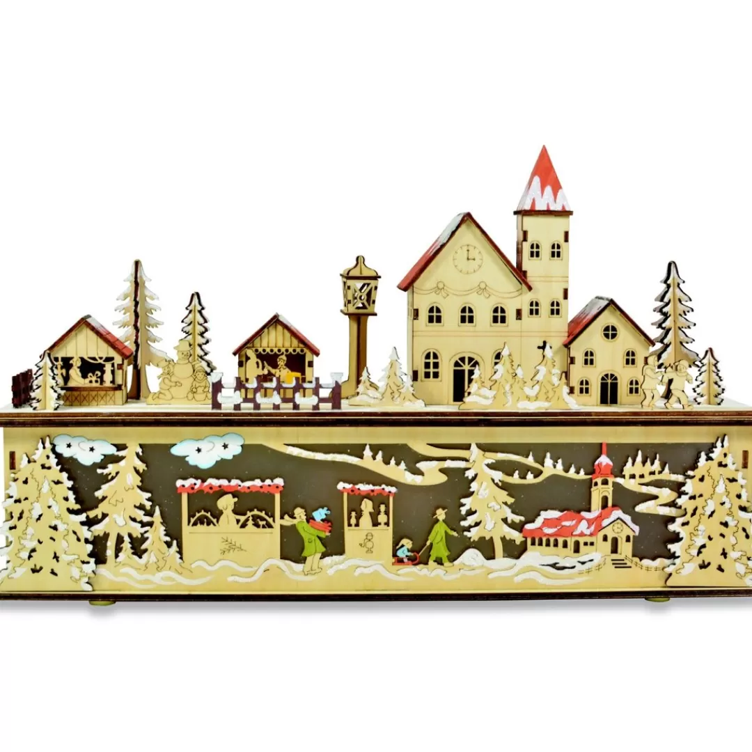 The Christmas Shop Battery Operated Lights | Lighted Houses*Wood Village Scene