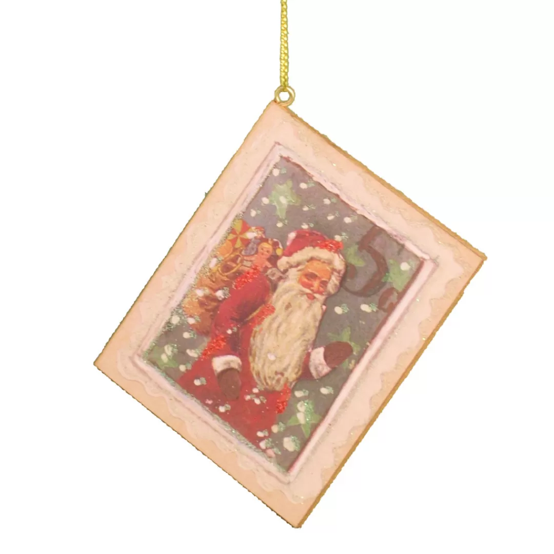 The Christmas Shop Wood | Characters*Wooden Santa Plaque (Green)