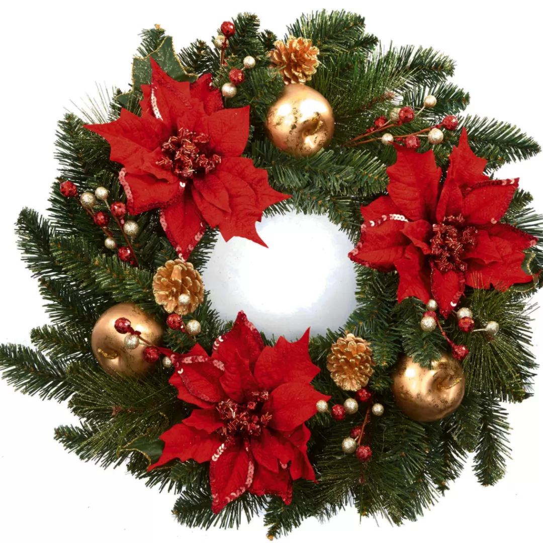 The Christmas Shop Wreaths*Wreath With Poinsettias